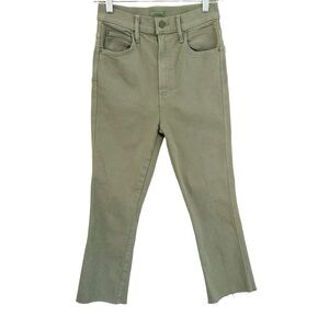 Mother High Waisted Smokin Double Ankle Jeans 26 Green